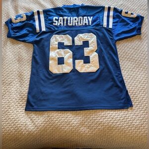 Vintage Jeff Saturday Indianapolis Colts NFL Reebok On Field Stitched Jersey XL